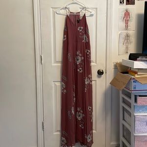 Faded fuchsia floral maxi dress